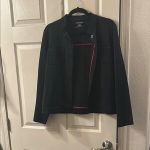 Ann Taylor Black Jacket with buttons and Red Accents